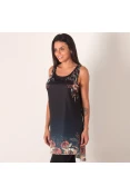 BLUSA COLCCI ALONGADA ESTAMPADA FEMININA - Preto