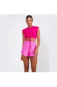 BLUSA COLCCI CANELADA COM AMARRAÇÃO SPORT STUDIO FEMININA - Pink