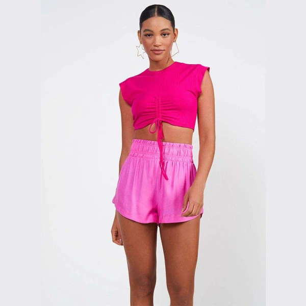 BLUSA COLCCI CANELADA COM AMARRAÇÃO SPORT STUDIO FEMININA - Pink