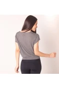 BLUSA COLCCI COM AMARRAÇÃO FRONTAL FEMININA - Grafite