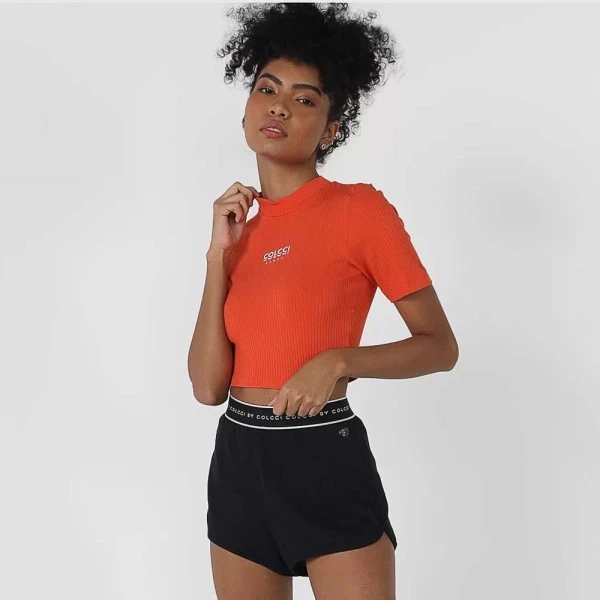 BLUSA COLCCI CROPPED CANELADA SPORT PERFECT FEMININA - Laranja BLUSA COLCCI CROPPED CANELADA SPORT PERFECT FEMININA - Laranja