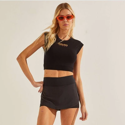 BLUSA COLCCI CROPPED CANELADA SPORT PERFECT FEMININA - Preto