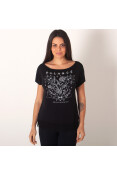 BLUSA COLCCI ESTAMPADA FEMININA - Preto