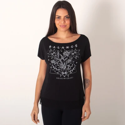 BLUSA COLCCI ESTAMPADA FEMININA - Preto