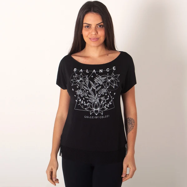 BLUSA COLCCI ESTAMPADA FEMININA - Preto BLUSA COLCCI ESTAMPADA FEMININA - Preto