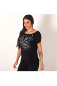 BLUSA COLCCI ESTAMPADA FEMININA - Preto