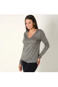 BLUSA COLCCI MANGA LONGA FEMININA - Cinza