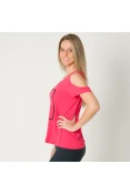 BLUSA LIVE CUT OUT SOFT GYM FEMININA - Pink