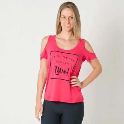 BLUSA LIVE CUT OUT SOFT GYM FEMININA - Pink