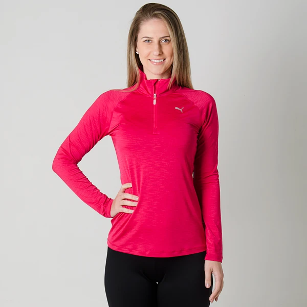 BLUSA PUMA CORE RUN MANGA LONGA FEMININA - Pink