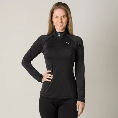 BLUSA PUMA CORE RUN MANGA LONGA FEMININA - Preto
