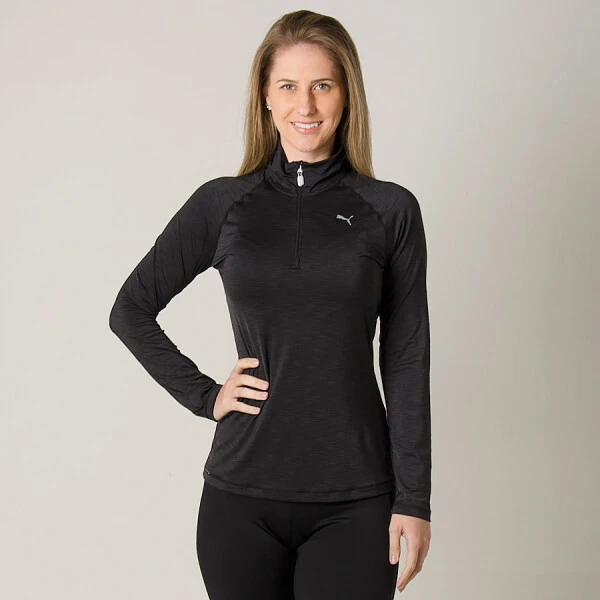 BLUSA PUMA CORE RUN MANGA LONGA FEMININA - Preto