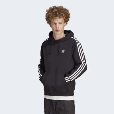 BLUSÂO ADIDAS 3-STRIPES HOODY MASCULINO - Preto/branco BLUSÂO ADIDAS 3-STRIPES HOODY MASCULINO - Preto/branco