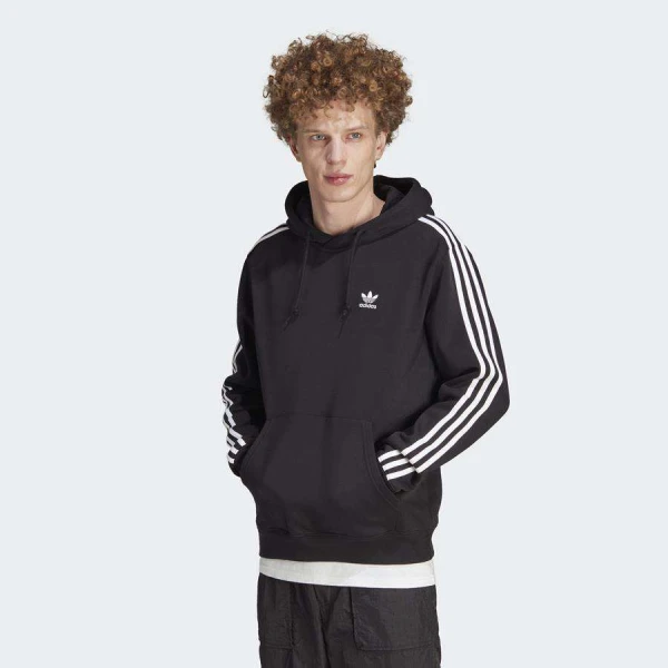 BLUSÂO ADIDAS 3-STRIPES HOODY MASCULINO - Preto/branco BLUSÂO ADIDAS 3-STRIPES HOODY MASCULINO - Preto/branco
