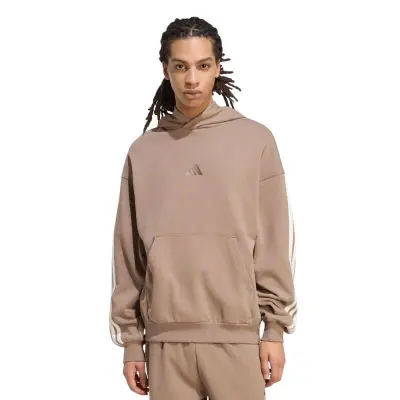 BLUSÃO ADIDAS 3S HOODIE FUTURE ICONS MASCULINO - Marrom/branco