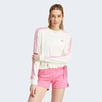 BLUSÂO ADIDAS ALL OVER PRINT FEMININO - Bege/rosa BLUSÂO ADIDAS ALL OVER PRINT FEMININO - Bege/rosa