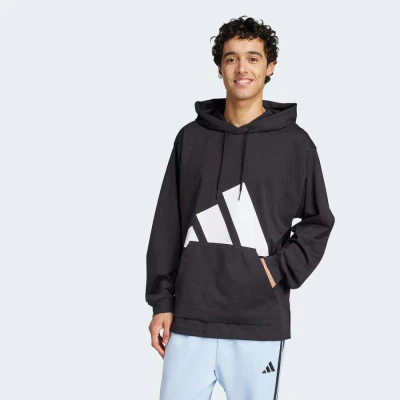 BLUSÃO ADIDAS BIG LOGO CAPUZ SJ MASCULINO - Preto/branco