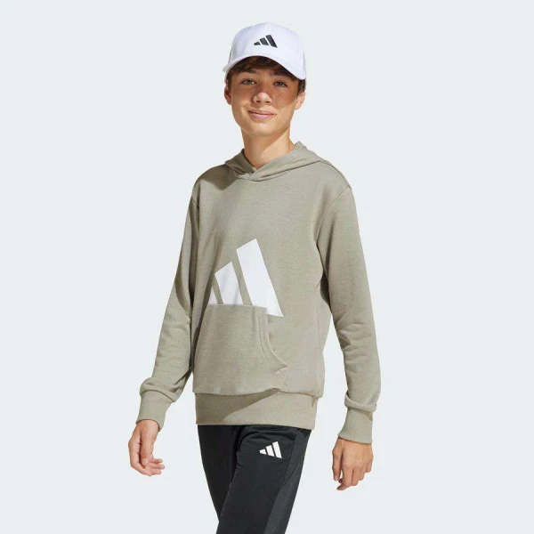 BLUSÃO ADIDAS BIG LOGO ES C/CAPUZ INFANTIL - Verde/branco