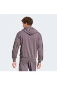 BLUSAO ADIDAS C/CAPUZ 3 STRIPES MASCULINO - Grafite/preto