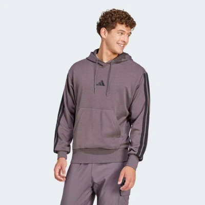 BLUSAO ADIDAS C/CAPUZ 3 STRIPES MASCULINO - Grafite/preto