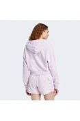 BLUSÃO ADIDAS CROPPED COM CAPUZ 3S FEMININO - Lilas BLUSÃO ADIDAS CROPPED COM CAPUZ 3S FEMININO - Lilas
