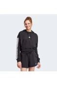 BLUSÃO ADIDAS CROPPED COM CAPUZ 3S FEMININO - Preto BLUSÃO ADIDAS CROPPED COM CAPUZ 3S FEMININO - Preto