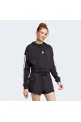 BLUSÃO ADIDAS CROPPED COM CAPUZ 3S FEMININO - Preto