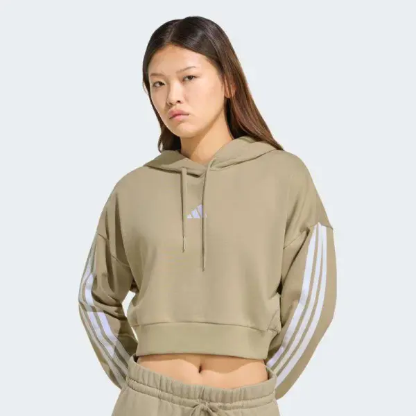 BLUSÃO ADIDAS CROPPED COM CAPUZ 3S FEMININO - Verde