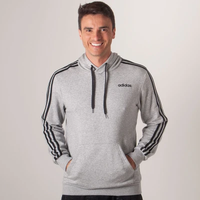 BLUSÃO ADIDAS E 3S PO FT MASCULINO - Cinza BLUSÃO ADIDAS E 3S PO FT MASCULINO - Cinza