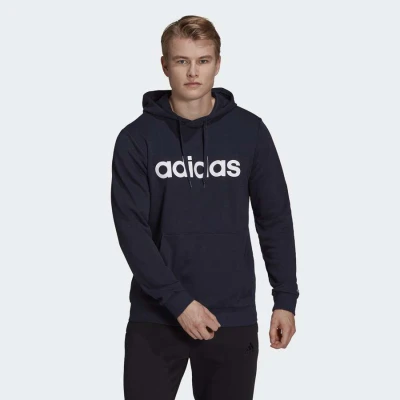 BLUSÃO ADIDAS ESSENTIALS LINEAR COM CAPUZ MASCULINO - Marinho/branco
