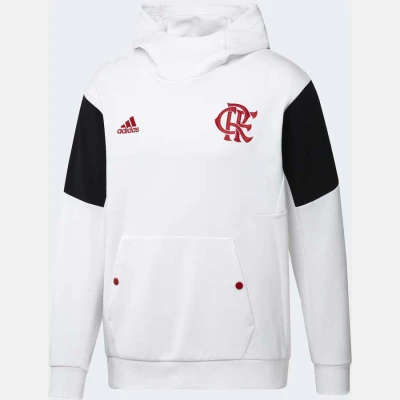 BLUSÃO ADIDAS FLAMENGO LIFESTYLE C/CAPUZ MASCULINO - Branco BLUSÃO ADIDAS FLAMENGO LIFESTYLE C/CAPUZ MASCULINO - Branco