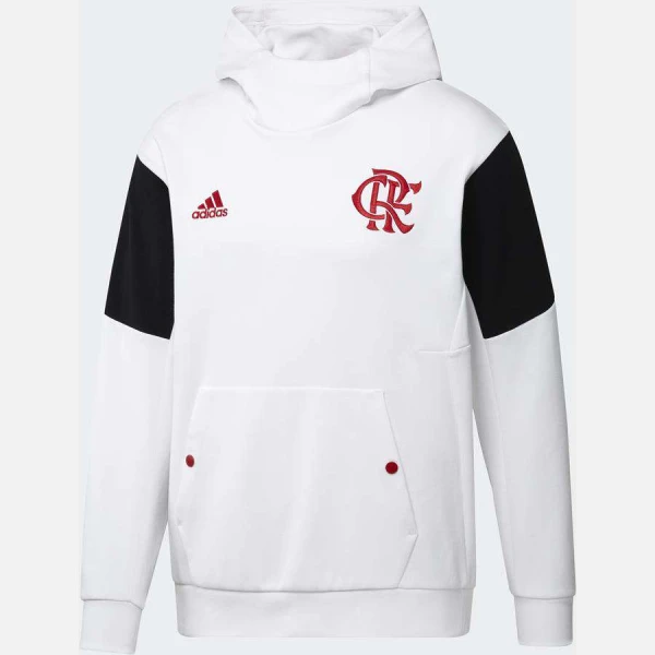 BLUSÃO ADIDAS FLAMENGO LIFESTYLE C/CAPUZ MASCULINO - Branco BLUSÃO ADIDAS FLAMENGO LIFESTYLE C/CAPUZ MASCULINO - Branco