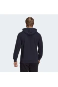 BLUSÃO ADIDAS MOLETOM 3 LISTRAS COM CAPUZ MASCULINO - Marinho/branco BLUSÃO ADIDAS MOLETOM 3 LISTRAS COM CAPUZ MASCULINO - Marinho/branco