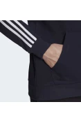 BLUSÃO ADIDAS MOLETOM 3 LISTRAS COM CAPUZ MASCULINO - Marinho/branco BLUSÃO ADIDAS MOLETOM 3 LISTRAS COM CAPUZ MASCULINO - Marinho/branco
