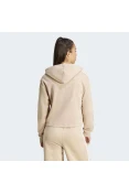 BLUSÃO ADIDAS MOLETOM 3-SRIPES FT CR HD FEMININO - Bege/branco BLUSÃO ADIDAS MOLETOM 3-SRIPES FT CR HD FEMININO - Bege/branco