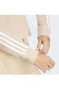 BLUSÃO ADIDAS MOLETOM 3-SRIPES FT CR HD FEMININO - Bege/branco BLUSÃO ADIDAS MOLETOM 3-SRIPES FT CR HD FEMININO - Bege/branco