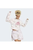 BLUSÃO ADIDAS MOLETOM AOP SWT FEMININO - Branco/rosa BLUSÃO ADIDAS MOLETOM AOP SWT FEMININO - Branco/rosa