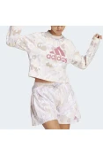 BLUSÃO ADIDAS MOLETOM AOP SWT FEMININO - Branco/rosa BLUSÃO ADIDAS MOLETOM AOP SWT FEMININO - Branco/rosa