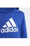 BLUSÃO ADIDAS MOLETOM C/CAPUZ INFANTIL - Azul/branco