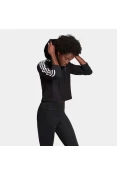 BLUSAO ADIDAS MOLETOM CAPUZ ESSENTIALS STRIPES FEMININO - Preto/branco BLUSAO ADIDAS MOLETOM CAPUZ ESSENTIALS STRIPES FEMININO - Preto/branco