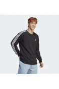 BLUSÃO ADIDAS MOLETOM ESSENTIAL 3 STRIPES MASCULINO - Preto/branco BLUSÃO ADIDAS MOLETOM ESSENTIAL 3 STRIPES MASCULINO - Preto/branco