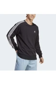 BLUSÃO ADIDAS MOLETOM ESSENTIAL 3 STRIPES MASCULINO - Preto/branco BLUSÃO ADIDAS MOLETOM ESSENTIAL 3 STRIPES MASCULINO - Preto/branco