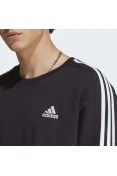 BLUSÃO ADIDAS MOLETOM ESSENTIAL 3 STRIPES MASCULINO - Preto/branco BLUSÃO ADIDAS MOLETOM ESSENTIAL 3 STRIPES MASCULINO - Preto/branco