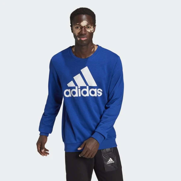 BLUSÃO ADIDAS MOLETOM ESSENTIALS BIG LOGO MASCULINO - Azul/branco BLUSÃO ADIDAS MOLETOM ESSENTIALS BIG LOGO MASCULINO - Azul/branco