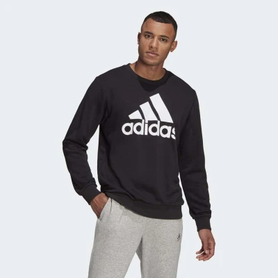 BLUSÃO ADIDAS MOLETOM ESSENTIALS BIG LOGO MASCULINO - Preto/branco