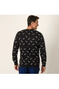 BLUSÃO ADIDAS MOLETOM ESTAMPADO MASCULINO - Preto/branco BLUSÃO ADIDAS MOLETOM ESTAMPADO MASCULINO - Preto/branco