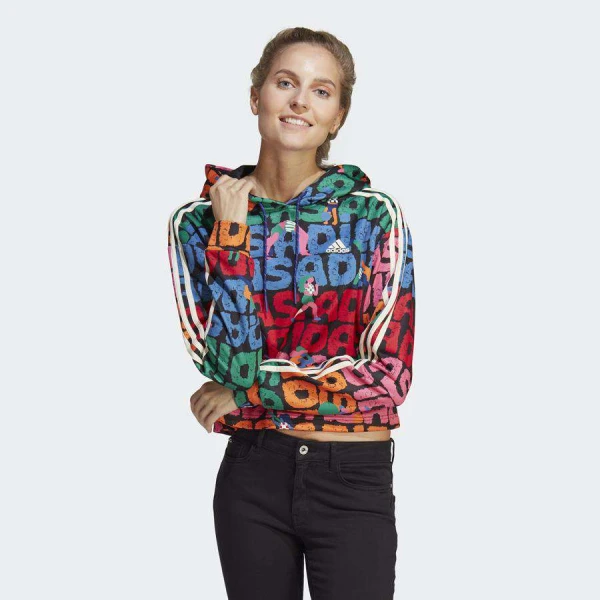 BLUSÃO ADIDAS MOLETOM FARM FEMININO - Azul/laranja