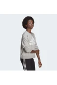 BLUSÃO ADIDAS MOLETOM FOLGADO ESSENTIALS FEMININO - Cinza/branco BLUSÃO ADIDAS MOLETOM FOLGADO ESSENTIALS FEMININO - Cinza/branco