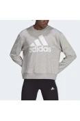 BLUSÃO ADIDAS MOLETOM FOLGADO ESSENTIALS FEMININO - Cinza/branco BLUSÃO ADIDAS MOLETOM FOLGADO ESSENTIALS FEMININO - Cinza/branco