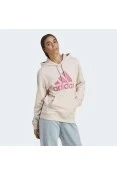 BLUSÃO ADIDAS MOLETOM LOGO C/CAPUZ FEMININO - Rosa